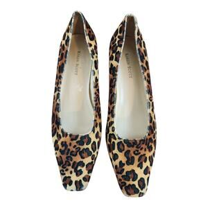 Karen Scott Jilly womens sz 7m leopard animal print pump heel square toe